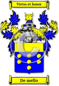De mello Family Crest Download (jpg) Legacy Series - 150 DPI